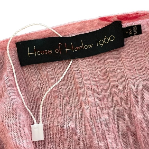 House of Harlow 1960 x Revolve Puff Sleeve Cropped Tie Top, Size S - Picture 5 of 6